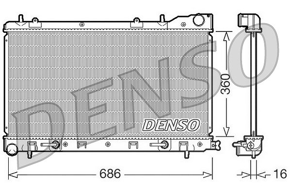 Denso Kühler, Motorkühlung [Hersteller-Nr. DRM36001] für Subaru