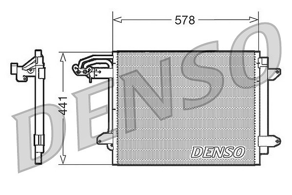 Denso Kondensator 578x441x16 mit Trockner [Hersteller-Nr. DCN32030] für VW