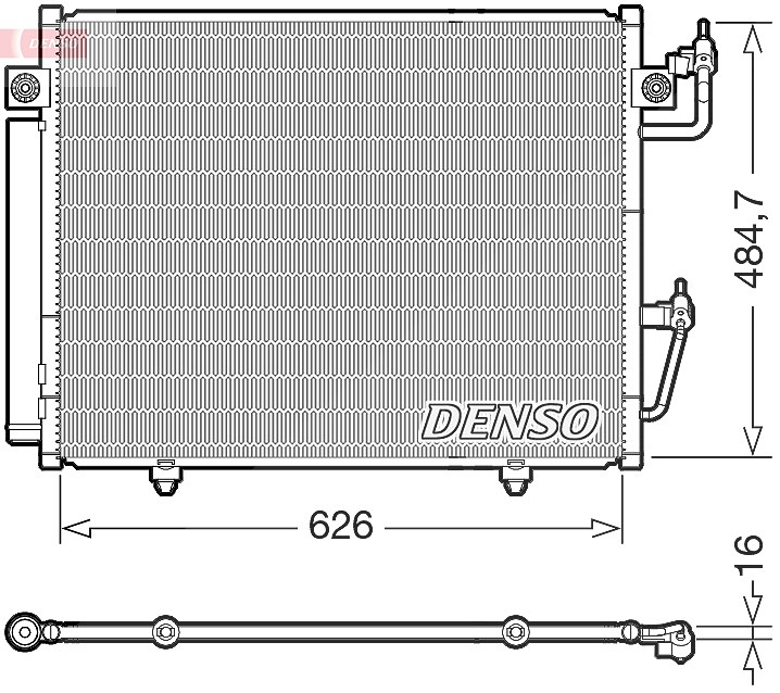 Denso Kondensator, Klimaanlage [Hersteller-Nr. DCN45009] für Mitsubishi