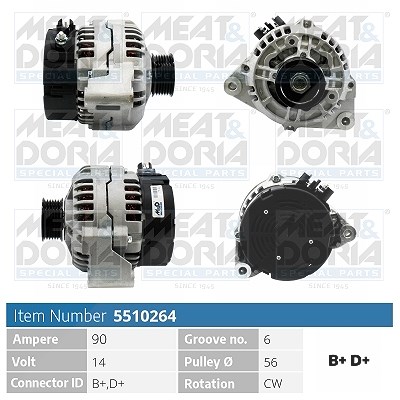 Meat & Doria Generator [Hersteller-Nr. 5510264] für Fiat, Citroën, Peugeot, Lancia, Mercedes-Benz