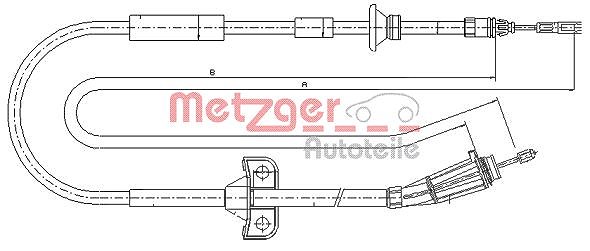 Metzger Autoteile Seilzug, Feststellbremse [Hersteller-Nr. 10.8066] für Volvo