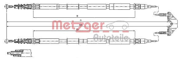 Metzger Autoteile Seilzug, Feststellbremse [Hersteller-Nr. 11.5867] für Opel
