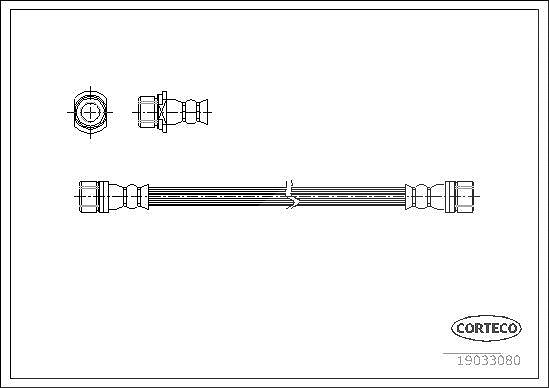 Corteco Bremsschlauch ERSTAUSRÜSTERQUALITÄT [Hersteller-Nr. 19033080] für Toyota