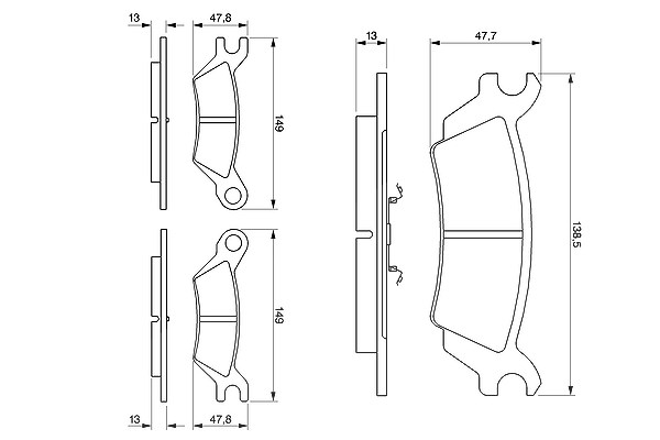 Bosch Bremsbelagsatz, Scheibenbremse [Hersteller-Nr. 0986468990] für Mazda