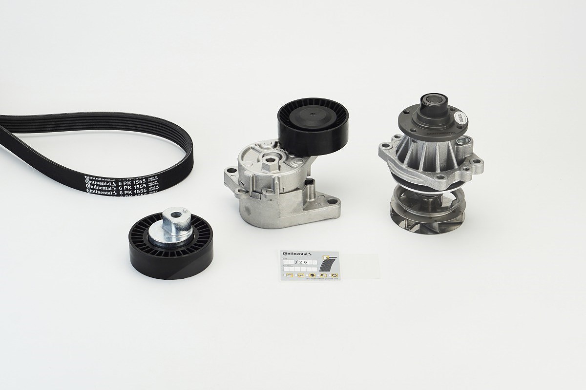 Continental Ctam Wasserpumpe + Keilrippenriemensatz [Hersteller-Nr. 6PK1555WP2] für BMW