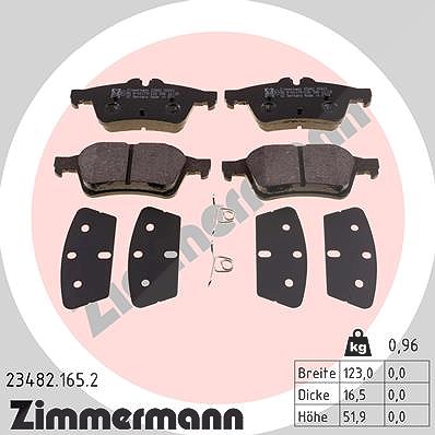 Zimmermann Bremsbelagsatz, Scheibenbremse [Hersteller-Nr. 23482.165.2] für Peugeot