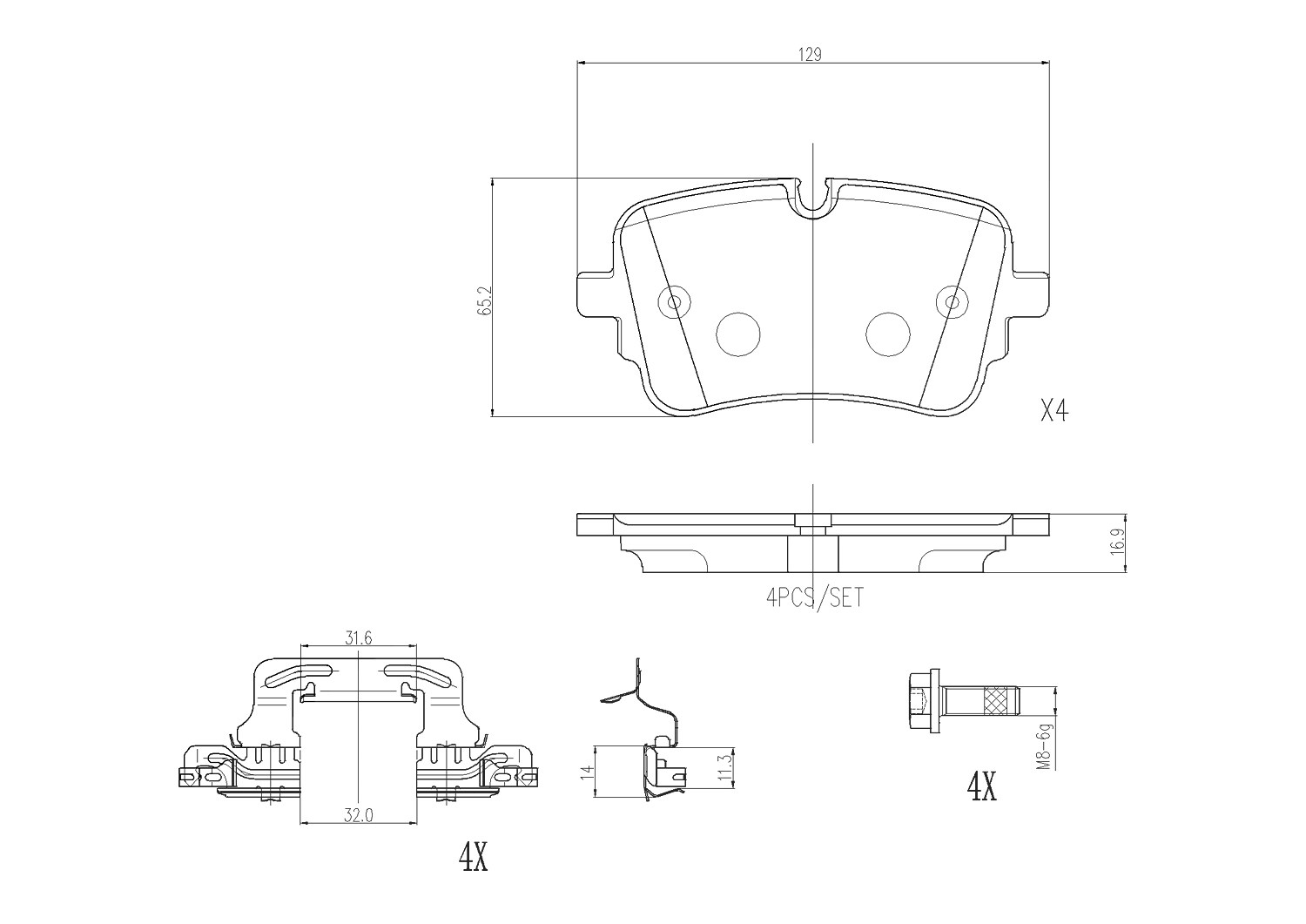 Für BREMBO P 85 190 HAM PADS. AUDI/VW REAR - Bild 8