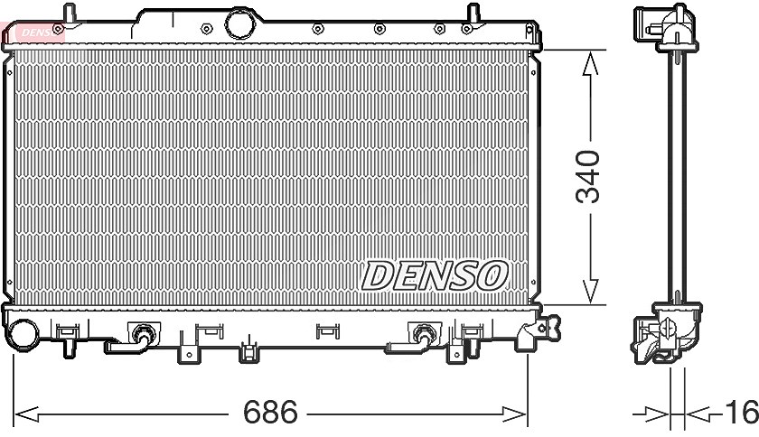 Denso Kühler, Motorkühlung [Hersteller-Nr. DRM36018] für Subaru