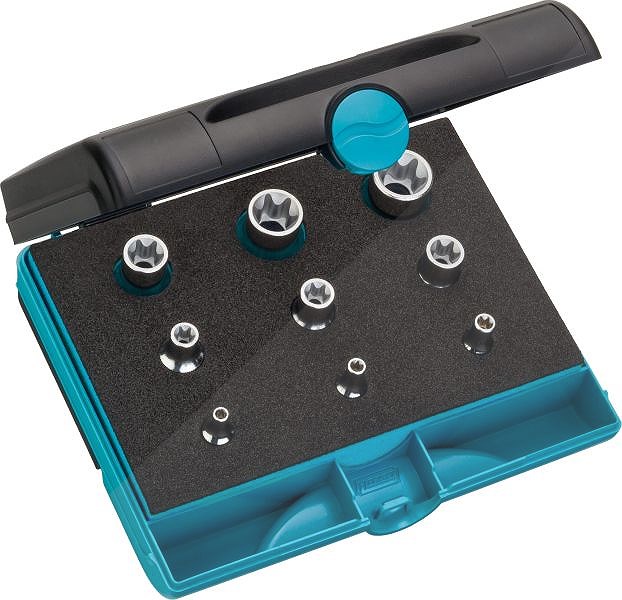 Hazet Werkzeug Satz TORX® - 1/4, 3/8, 1/2 - TORX® Profil -9-tlg. [Hersteller-Nr. 1557/9]