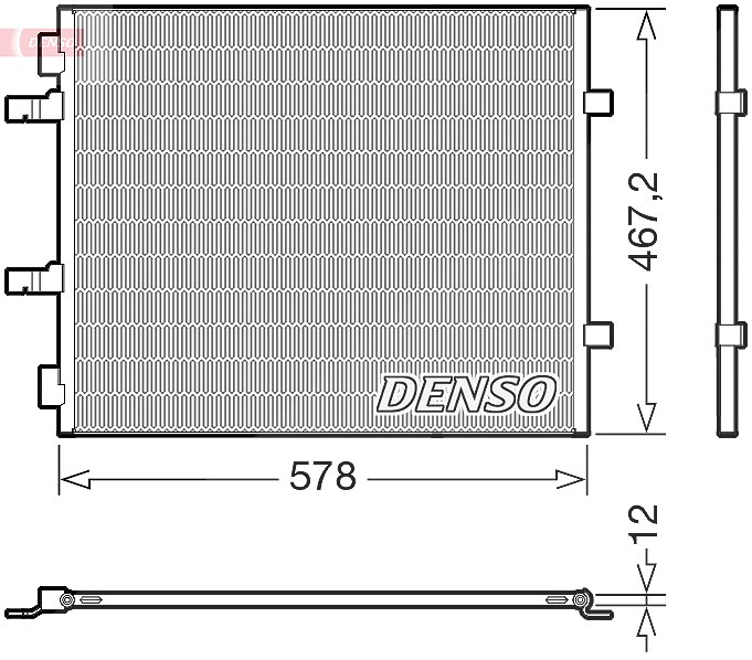 Denso Kondensator, Klimaanlage [Hersteller-Nr. DCN20042] für Renault, Opel