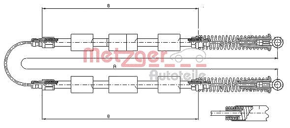 Metzger Autoteile Seilzug, Feststellbremse [Hersteller-Nr. 321.20] für Fiat
