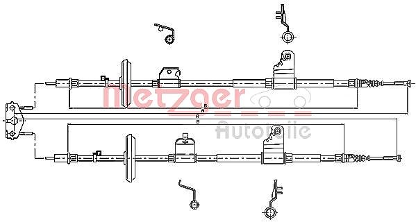 Metzger Autoteile Seilzug, Feststellbremse [Hersteller-Nr. 11.5778] für Opel, Chevrolet