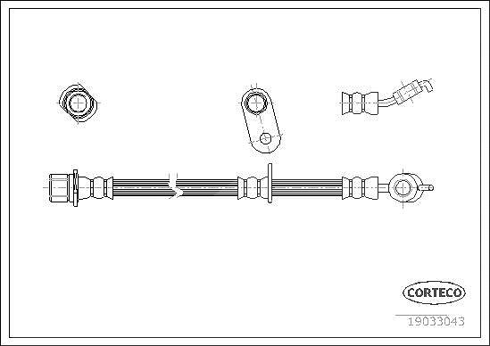 Corteco Bremsschlauch ERSTAUSRÜSTERQUALITÄT [Hersteller-Nr. 19033043] für Subaru