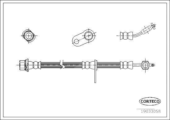 Corteco Bremsschlauch ERSTAUSRÜSTERQUALITÄT [Hersteller-Nr. 19033058] für Toyota