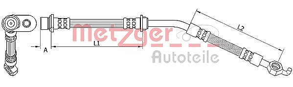 Metzger Autoteile Bremsschlauch [Hersteller-Nr. 4110786] für Toyota