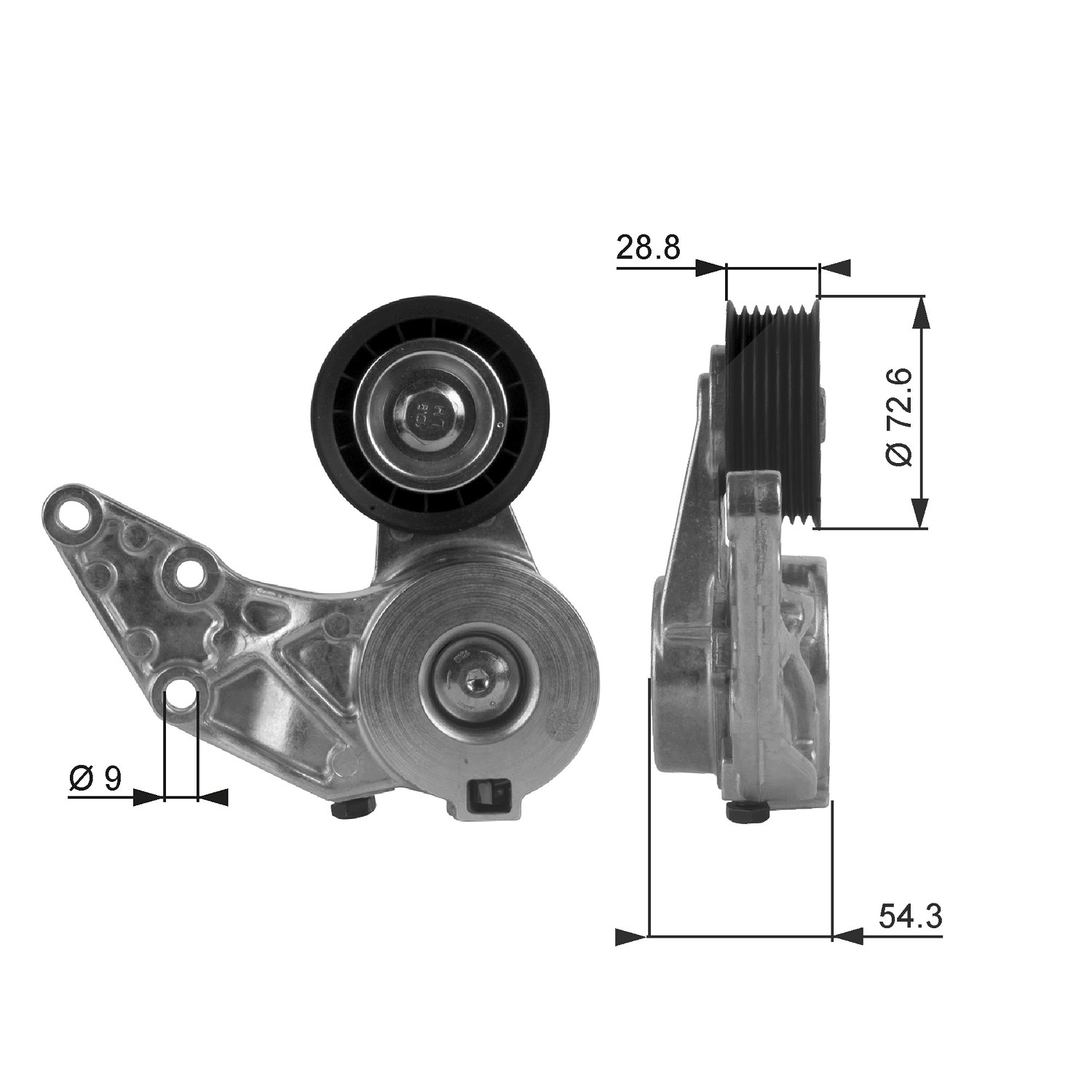 Gates Spannrolle, Keilrippenriemen [Hersteller-Nr. T38208] für VW