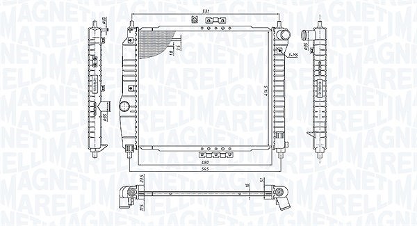 Magneti Marelli Kühler, Motorkühlung [Hersteller-Nr. 350213891000] für Chevrolet, Daewoo