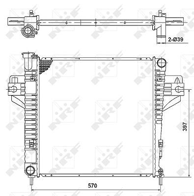 Nrf Kühler, Motorkühlung [Hersteller-Nr. 53182] für Jeep