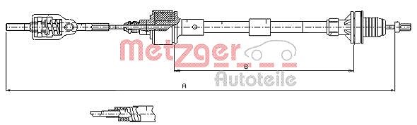 Metzger Autoteile Seilzug, Kupplungsbetätigung [Hersteller-Nr. 11.2533] für Opel