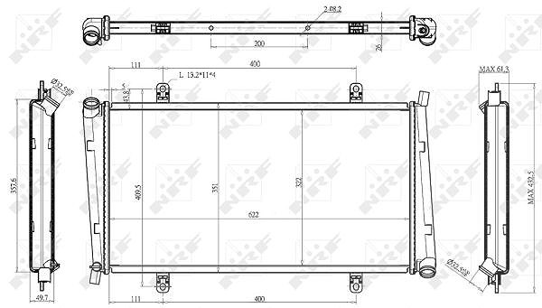 Nrf Kühler, Motorkühlung [Hersteller-Nr. 53157] für Mitsubishi, Volvo