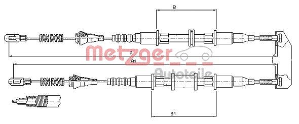 Metzger Autoteile Seilzug, Feststellbremse [Hersteller-Nr. 11.5854] für Opel