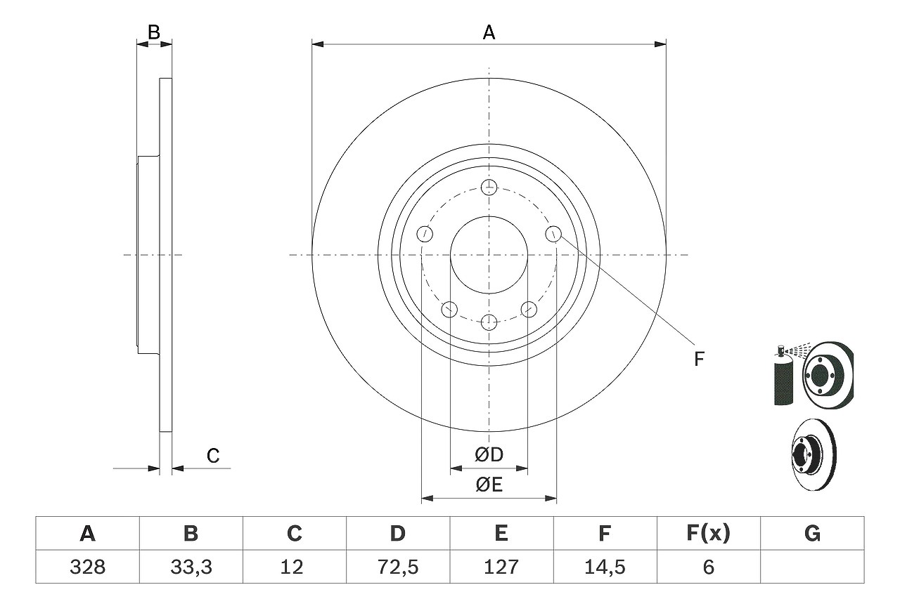 Bosch Bremsscheibe [Hersteller-Nr. 0986479E57] für Fiat, Lancia