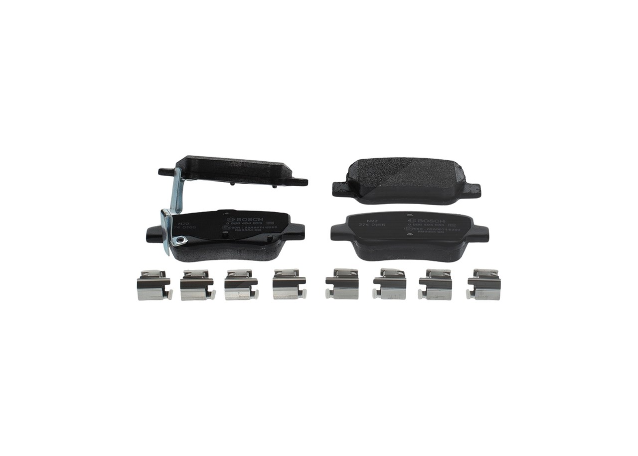 Bosch Bremsbeläge mit Zubehör hinten (Satz) [Hersteller-Nr. 0986494933] für Toyota