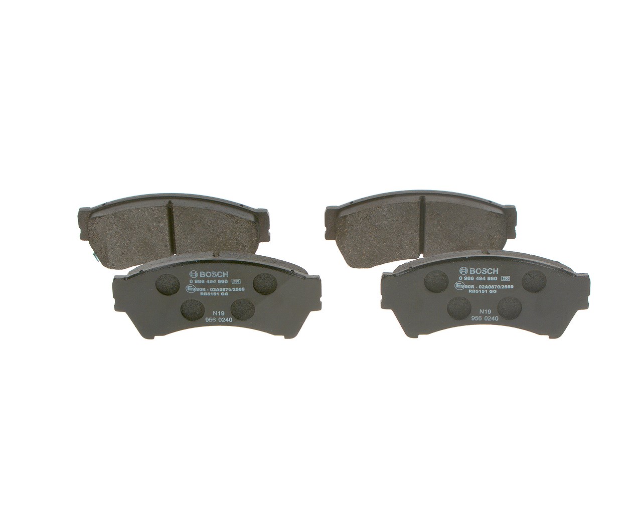 Bosch Bremsbelagsatz, Scheibenbremse [Hersteller-Nr. 0986494860] für Mazda