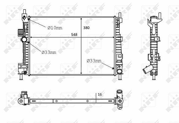 Nrf Kühler, Motorkühlung [Hersteller-Nr. 58289] für Ford