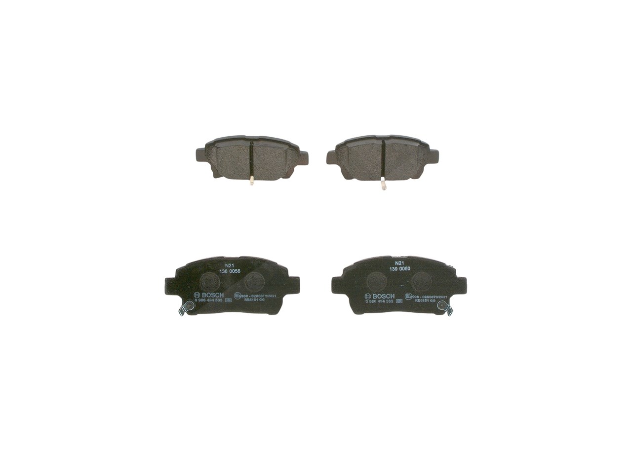 Bosch Bremsbelagsatz, Scheibenbremse [Hersteller-Nr. 0986494333] für Toyota