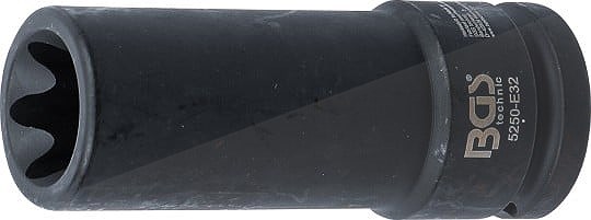 Bgs Kraft-Steckschlüssel-Einsatz E-Profil, tief - 3/4 - SW E32 [Hersteller-Nr. 5250-E32]
