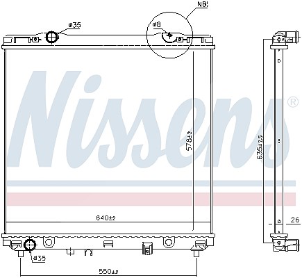 Nissens Kühler, Motorkühlung [Hersteller-Nr. 66773] für Kia