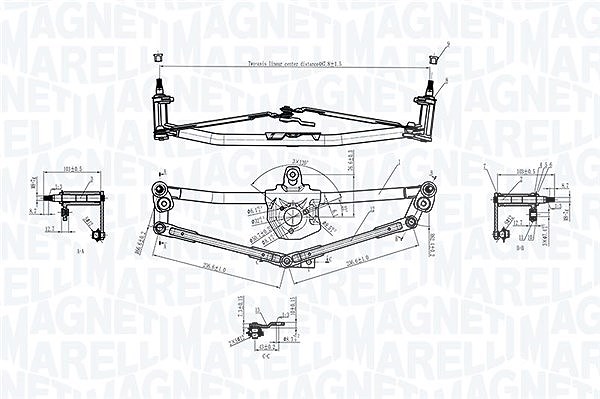 Magneti Marelli Wischergestänge [Hersteller-Nr. 085570190010] für VW, Skoda, Audi, Seat