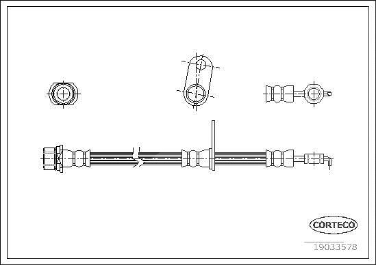 Corteco Bremsschlauch ERSTAUSRÜSTERQUALITÄT [Hersteller-Nr. 19033578] für Toyota