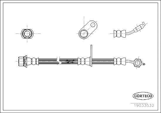 Corteco Bremsschlauch ERSTAUSRÜSTERQUALITÄT [Hersteller-Nr. 19033532] für Toyota, Lexus