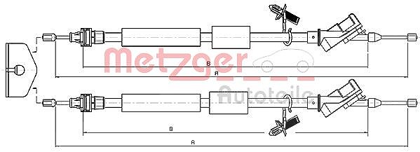 Metzger Autoteile Seilzug, Feststellbremse [Hersteller-Nr. 10.5371] für Ford