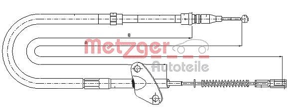 Metzger Autoteile Seilzug, Feststellbremse [Hersteller-Nr. 10.9871] für Mercedes-Benz