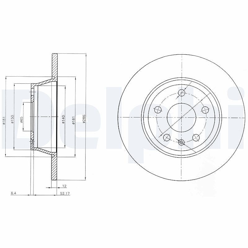 Delphi Bremsscheibe [Hersteller-Nr. BG4089] für Audi