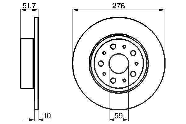 Bosch Bremsscheibe [Hersteller-Nr. 0986478463] für Alfa Romeo, Lancia