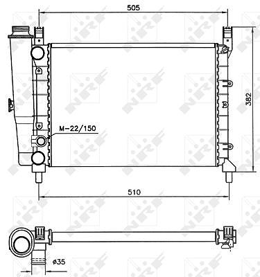Nrf Kühler, Motorkühlung [Hersteller-Nr. 58705] für Fiat