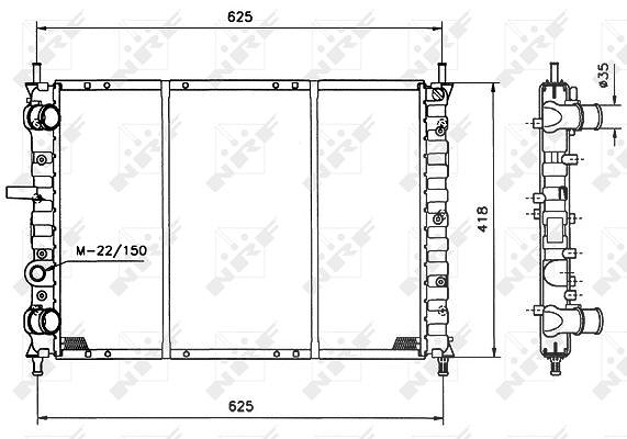 Nrf Kühler, Motorkühlung [Hersteller-Nr. 58122] für Fiat