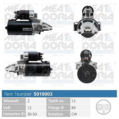 Meat & Doria Starter [Hersteller-Nr. 5010003] für Peugeot, Fiat, Land Rover, Ford, Citroën