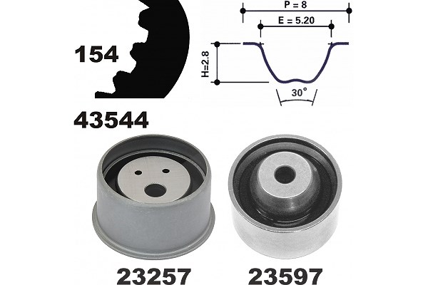 Mapco Zahnriemensatz [Hersteller-Nr. 23544] für Volvo, Mitsubishi