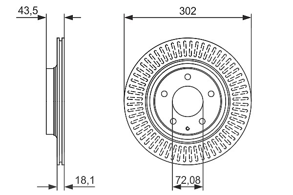Bosch Bremsscheibe [Hersteller-Nr. 0986479796] für Mazda