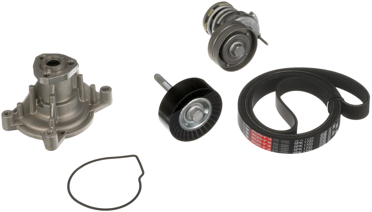 Gates Wasserpumpe + Keilrippenriemensatz [Hersteller-Nr. KP76PK1735] für Skoda, VW, Seat, Audi