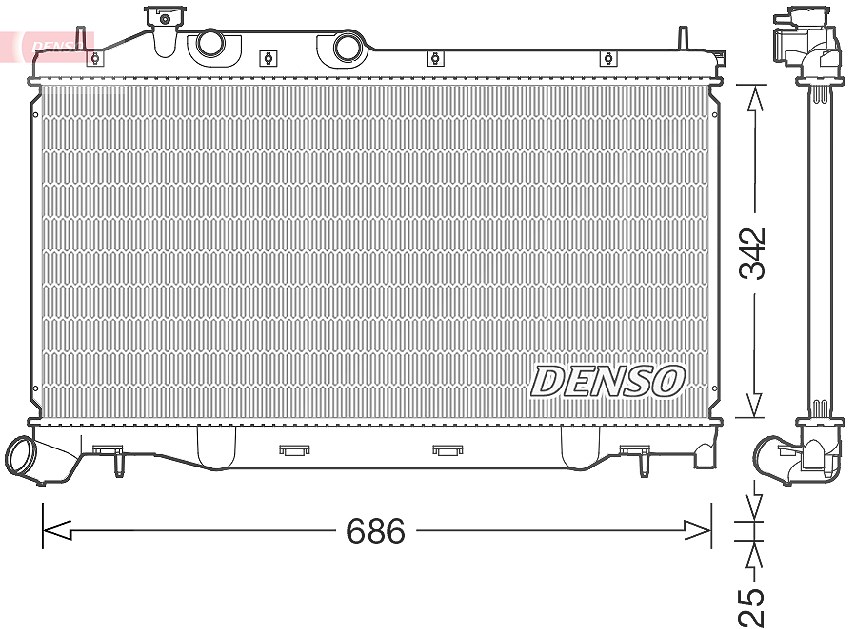 Denso Kühler, Motorkühlung [Hersteller-Nr. DRM36023] für Subaru
