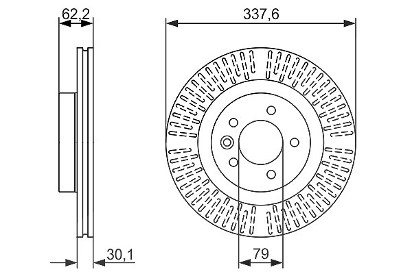 Bosch 1x Bremsscheibe [Hersteller-Nr. 0986479705] für Land Rover