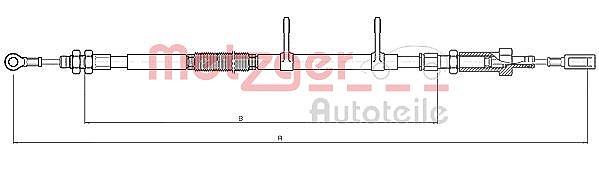Metzger Autoteile Seilzug, Feststellbremse [Hersteller-Nr. 10.4740] für Fiat, Peugeot, Citroën