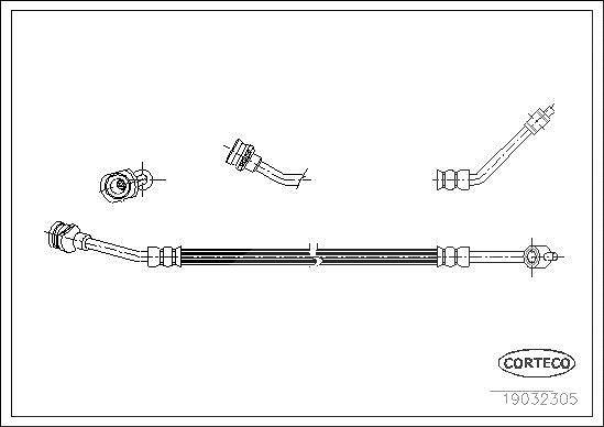 Corteco Bremsschlauch ERSTAUSRÜSTERQUALITÄT [Hersteller-Nr. 19032305] für Nissan