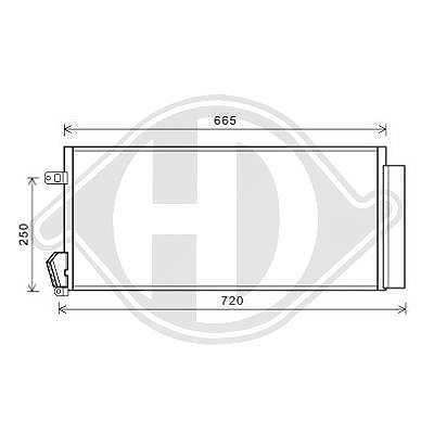 Diederichs Kondensator, Klimaanlage [Hersteller-Nr. DCC1634] für Fiat, Opel